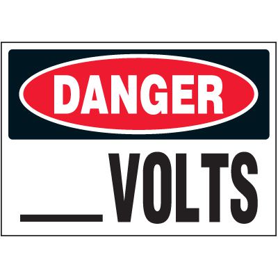 Write-On Danger Voltage Warning Labels