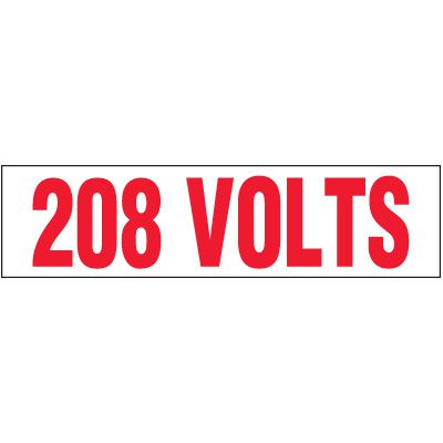 Voltage Warning Labels - 208 Volts