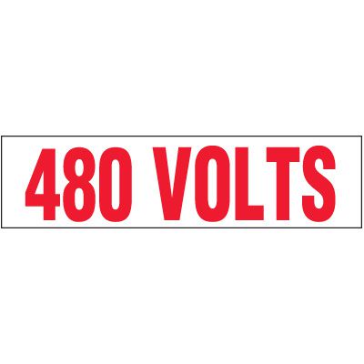 Voltage Warning Labels - 480 Volts