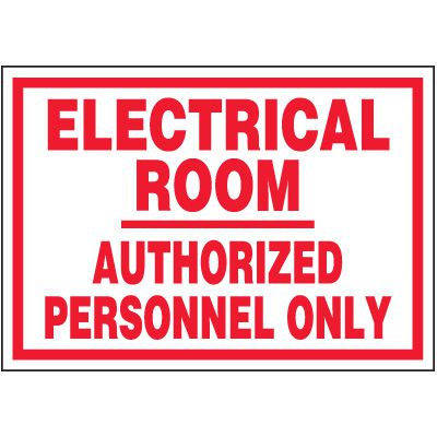 Voltage Warning Labels - Electrical Room