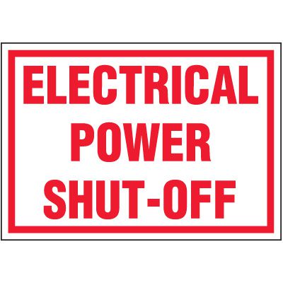 Voltage Warning Labels - Electrical Power Shut-Off