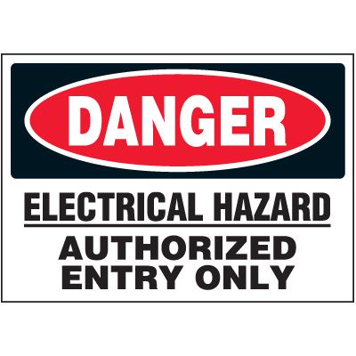Voltage Warning Labels - Danger Electrical Hazard