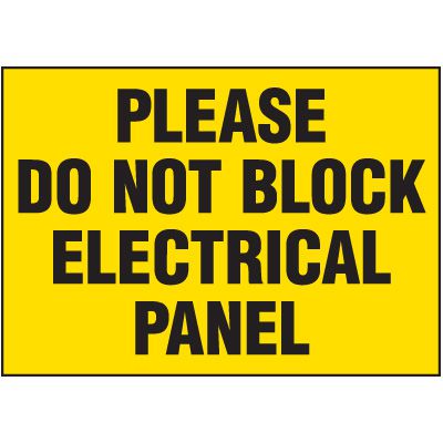 Voltage Warning Labels - Do Not Block Panel