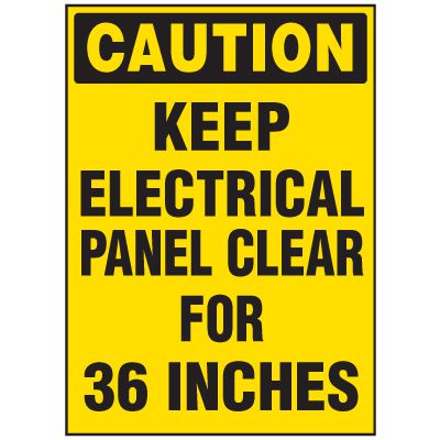 Electrical Safety Labels On A Roll - Caution Keep Electrical Panel