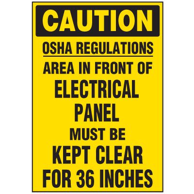 Electrical Safety Labels On A Roll - Caution OSHA Regulations
