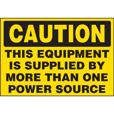 Electrical Safety Labels On A Roll - Caution More Than One Power Source