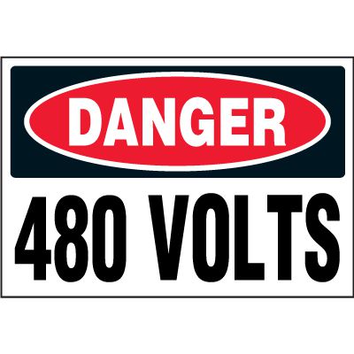 Electrical Safety Labels On A Roll - Danger 480 Volts