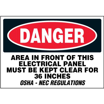 Electrical Safety Labels On A Roll - Danger Area In Front