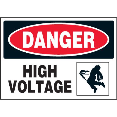 Electrical Safety Labels On A Roll - Danger High Voltage