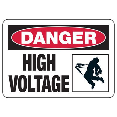 Danger Signs - High Voltage w/Graphic