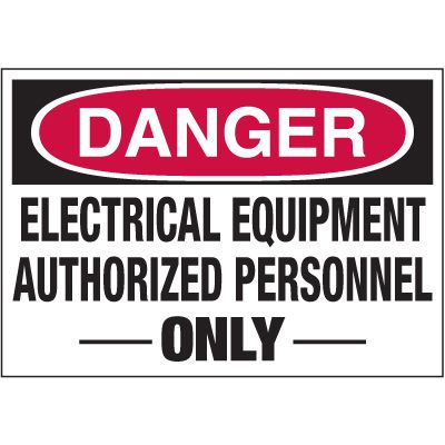 Electrical Warning Labels - Danger Electrical Equipment