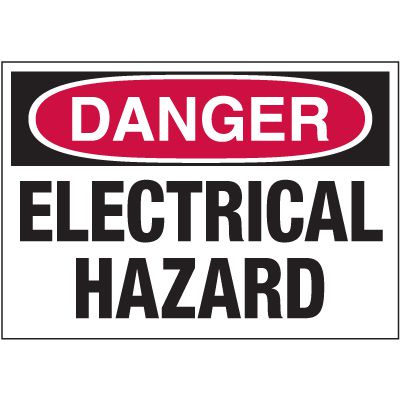 Electrical Warning Labels - Danger Electrical Hazard