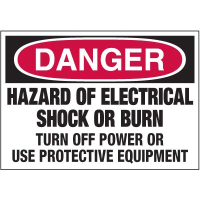 Electrical Warning Labels - Danger Hazard Of Electrical Shock