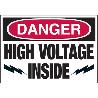 Electrical Warning Labels - Danger High Voltage Inside