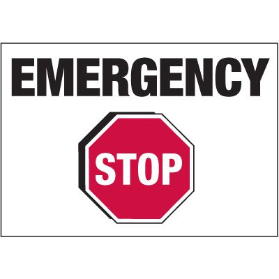 Electrical Warning Labels - Emergency Stop