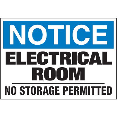 Electrical Warning Labels - Notice Electrical Room