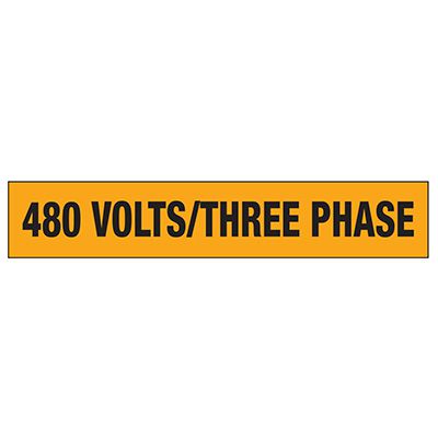 480 Volts/Three Phase - Adhesive Electrical Markers
