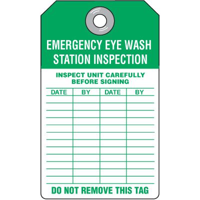 Emergency Eye Wash Station Tag