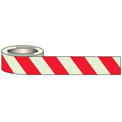 Glow In The Dark Red Striped Tape