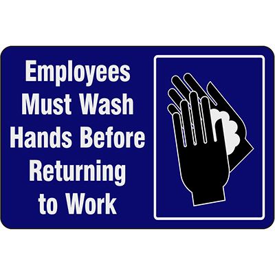 Employees Must Wash Hands Before Returning To Work  - Safety Message Mat