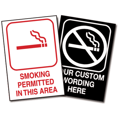 Custom No Smoking Signs with Engraved Graphic
