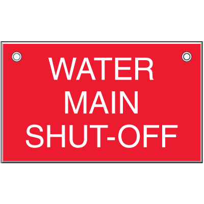 Water Main Shut-Off Plastic Sprinkler Sign