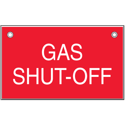Gas Shut-Off Plastic Sprinkler Sign