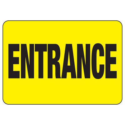 Entrance Safety Signs - Black on Yellow