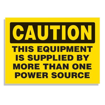 Equipment Supplied By Multiple Sources - Voltage Warning Labels
