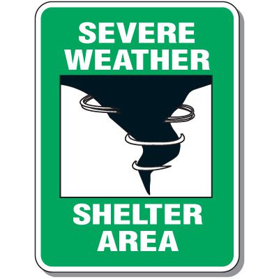 Outdoor Severe Weather Shelter Area Sign