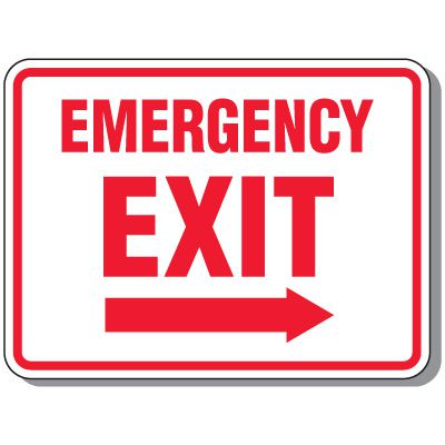 Outdoor Emergency Exit Arrow Sign (Right)