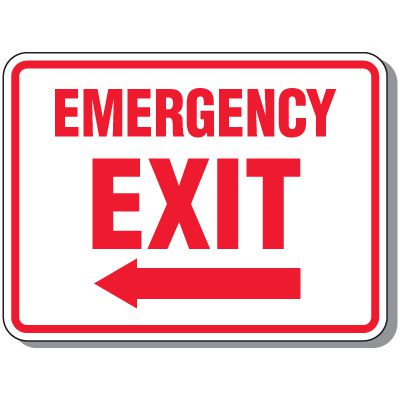 Outdoor Emergency Exit Arrow Sign (Left)