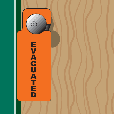Evacuation Doorknob Sign