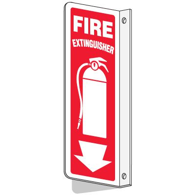 2-Way Slim-Line Fire Extinguisher Sign with Symbol