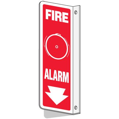 Slim-Line 2-Way Fire Alarm Sign (With Graphic)