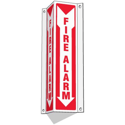 Slim-Line 3-Way Fire Alarm Sign