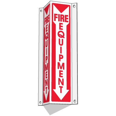 Slim-Line 3-Way Fire Equipment Sign