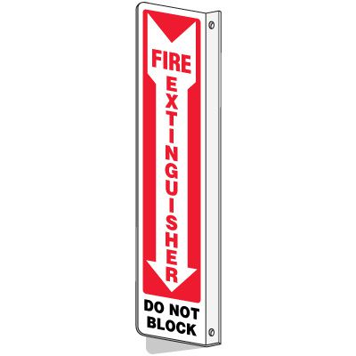 Slim-Line 2-Way Fire Extinguisher Arrow Sign - Do Not Block