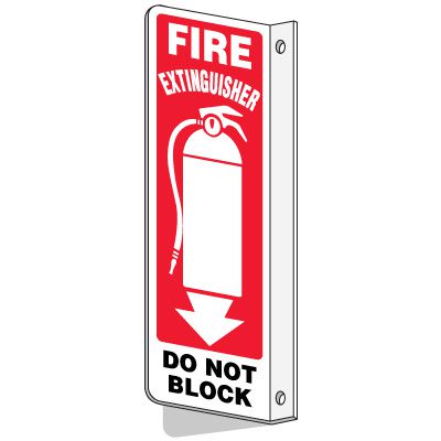 2-Way Slim-Line Fire Extinguisher Do Not Block Sign