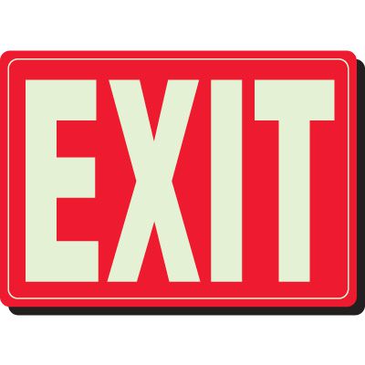 Glow In The Dark Exit Sign (Red)