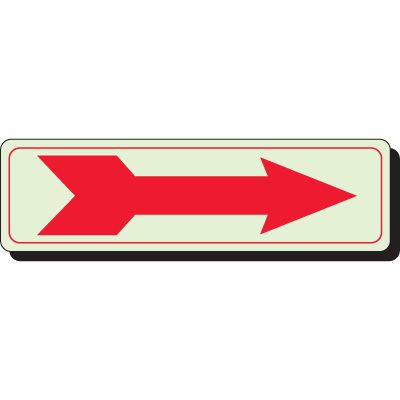 Right Arrow Symbol Glow In The Dark Exit Sign