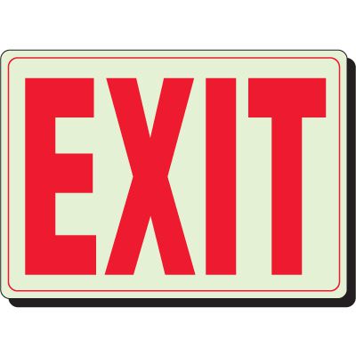 Exit Glow In The Dark Exit Sign