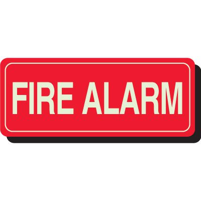 Glow In The Dark Fire Alarm Signs