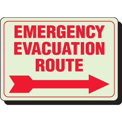Emergency Evacuation Route (Arrow Right) Luminous Sign