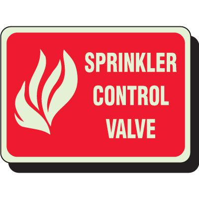 Glow In The Dark Sprinkler Valve Sign