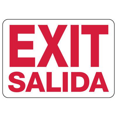 Glow In The Dark Bilingual Exit Sign