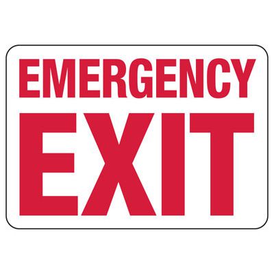 Glow in the Dark Emergency Exit Signs