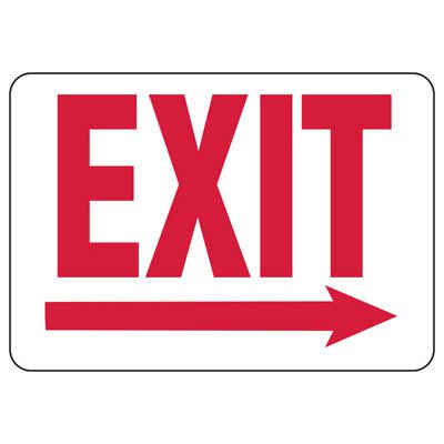 Glow in the Dark Exit Signs with Directional Arrow