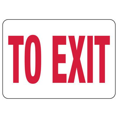 Glow in the Dark Emergency Exit Signs - To Exit