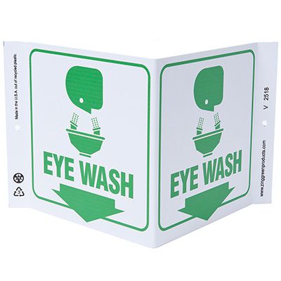 Eye Wash V-Style Sign